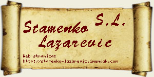 Stamenko Lazarević vizit kartica